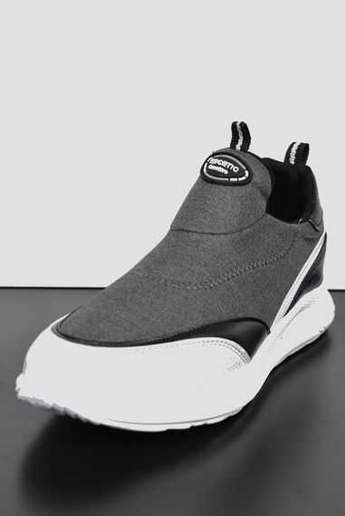 Escetic Erkek Füme-Beyaz Sneaker Yumuşak Taban Bağcıksız Spor Ayakkabı AY0003 - fotoğraf 5