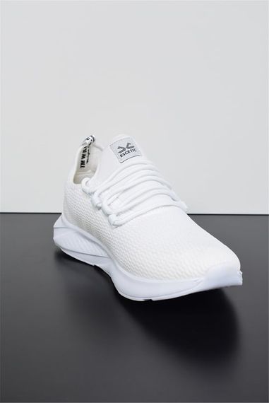 Escetic Beyaz Erkek Sneaker Hafif Yumuşak Taban Bağcıklı Spor Ayakkabı AY0006 - fotoğraf 3