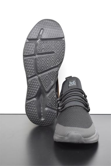 Escetic Siyah Erkek Sneaker Hafif Yumuşak Taban Bağcıklı Spor Ayakkabı AY0006 - fotoğraf 5