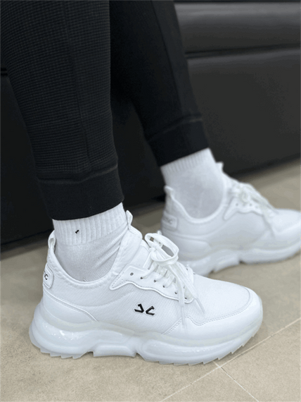 Escetic Beyaz Erkek Anorak Gövde Yazlık Jel Taban Sneaker Spor Ayakkabı AY0013 - fotoğraf 3