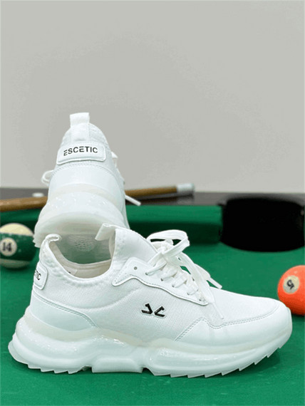 Escetic Beyaz Erkek Anorak Gövde Yazlık Jel Taban Sneaker Spor Ayakkabı AY0013 - fotoğraf 2