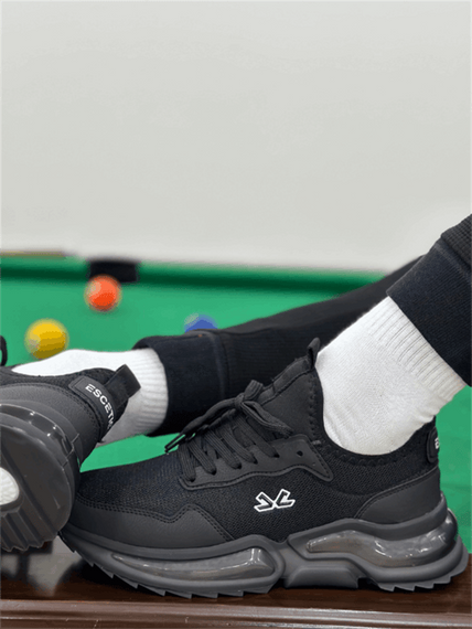 Escetic Siyah Beyaz Erkek Anorak Gövde Yazlık Jel Taban Sneaker Spor Ayakkabı AY0013 - fotoğraf 2