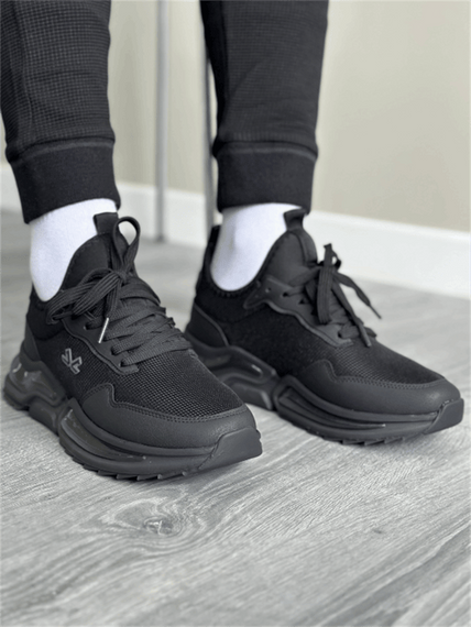 Escetic Siyah Erkek Anorak Gövde Yazlık Jel Taban Sneaker Spor Ayakkabı AY0013 - fotoğraf 2