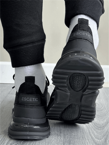 Escetic Siyah Erkek Anorak Gövde Yazlık Jel Taban Sneaker Spor Ayakkabı AY0013 - fotoğraf 5