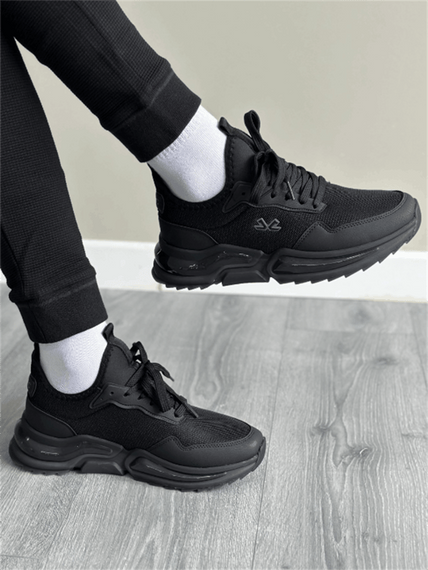 Escetic Siyah Erkek Anorak Gövde Yazlık Jel Taban Sneaker Spor Ayakkabı AY0013 - fotoğraf 4