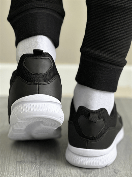 Escetic Siyah Beyaz Erkek Anorak Gövde Yazlık Sneaker Hafif Spor Ayakkabı AY0012 - fotoğraf 2