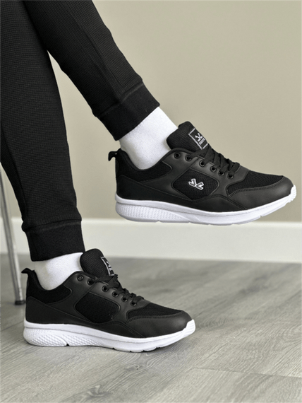 Escetic Siyah Beyaz Erkek Anorak Gövde Yazlık Sneaker Hafif Spor Ayakkabı AY0012 - fotoğraf 3