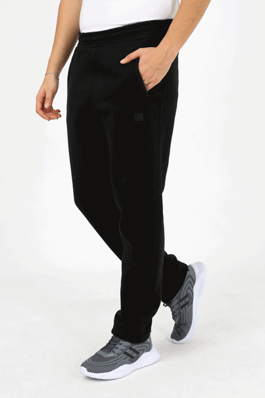 Escetic черные мужские повседневные зимние толстые спортивные спортивные штаны на флисовой подкладке с 3 нитками B1294 - фото 1