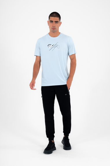Escetic Мужская спортивная футболка с круглым вырезом Slimfit из дышащей хлопковой ткани Aves T0046 - фото 1