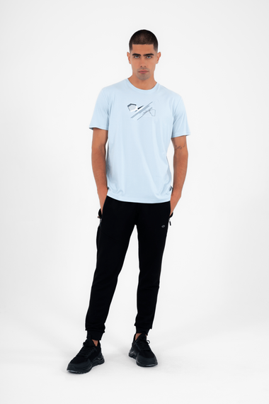 Escetic Мужская спортивная футболка с круглым вырезом Slimfit из дышащей хлопковой ткани Aves T0046 - фото 3