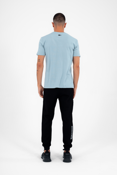 Escetic Мужская бензиновая спортивная футболка с круглым вырезом Slimfit из дышащей хлопковой ткани Aves T0046 - фото 4