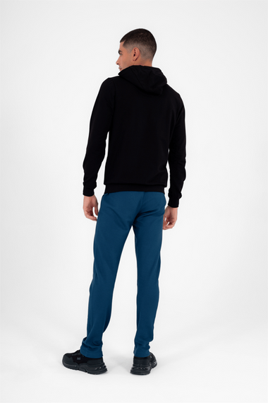 Черный мужской спортивный свитшот с капюшоном Escetic Slimfit с карманами, 2 нитки, 4 сезона, 0949 - фото 4