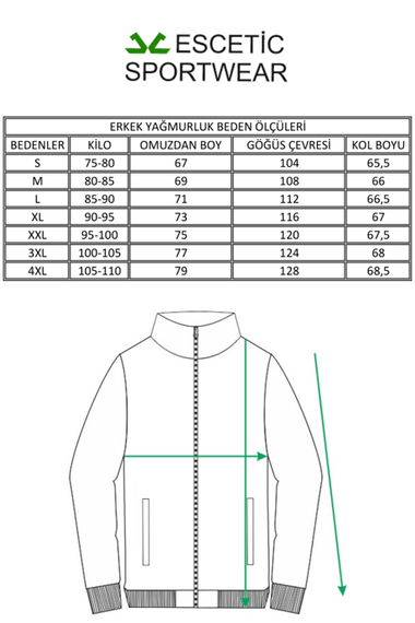 Escetic Black Men's Windbreaker Fixed Hooded Patterned Lined Water Repellent Seasonal Thin Jacket 6569 - photo 4