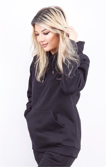 Escetic Siyah Unisex (Kadın/Erkek) 3 İplik Şardonlu Kışlık Oversize Sweat 3057 - fotoğraf 1