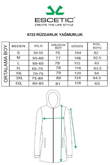 Escetic Women's Green Mesh Lined Pocket Hooded Sports Windbreaker Raincoat Thin Jacket 6723 - photo 2