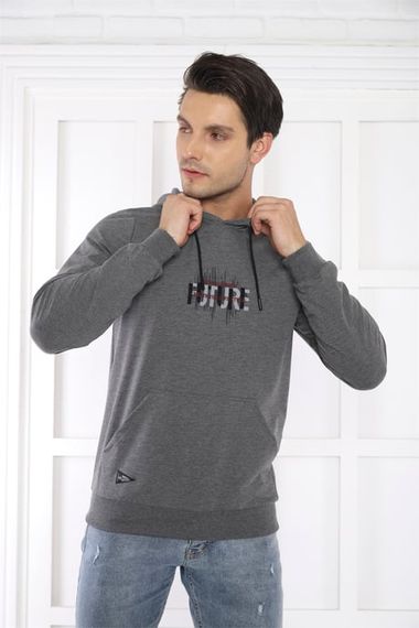 Escetic Men's Slimfit G3 Melange Pocket, 2 Thread Hooded Sports Sweatshirt 0949 - photo 2