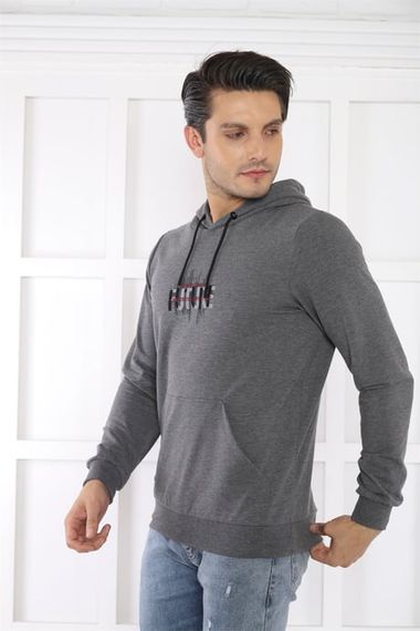 Escetic Men's Slimfit G3 Melange Pocket, 2 Thread Hooded Sports Sweatshirt 0949 - photo 3