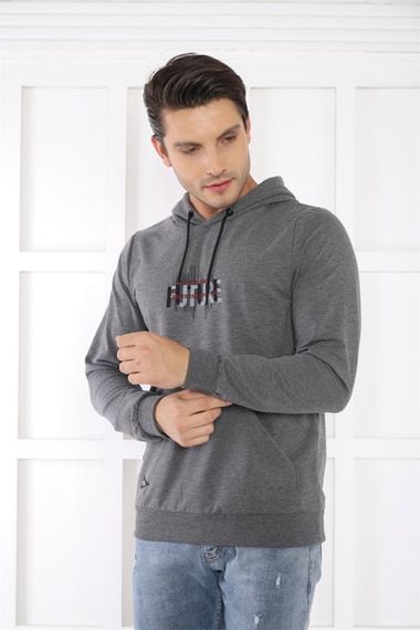 Escetic Men's Slimfit G3 Melange Pocket, 2 Thread Hooded Sports Sweatshirt 0949 - photo 1