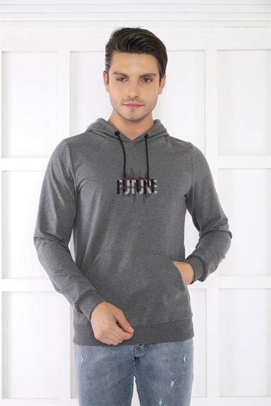 Escetic Men's Slimfit G3 Melange Pocket, 2 Thread Hooded Sports Sweatshirt 0949 - photo 4