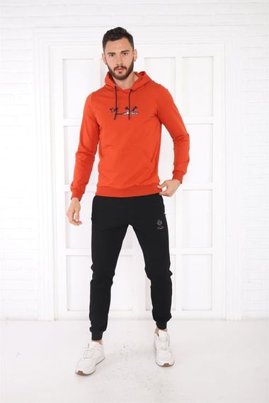 Escetic Men's Slimfit Tile Pocket, 2 Thread Hooded Sports Sweatshirt 0950 - photo 3