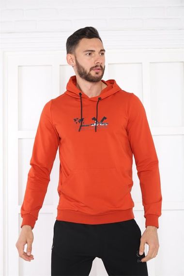 Escetic Men's Slimfit Tile Pocket, 2 Thread Hooded Sports Sweatshirt 0950 - photo 2