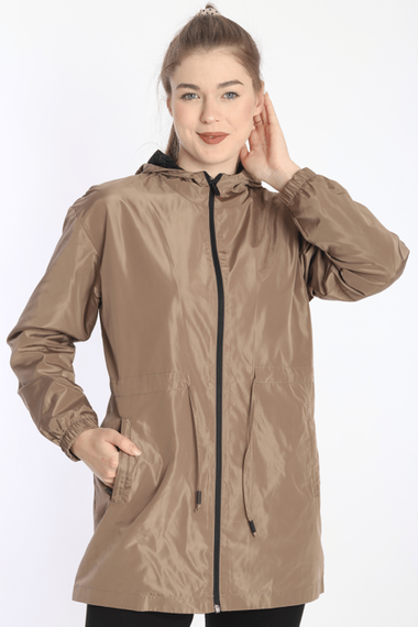 Escetic Women's Soil Mesh Lined Pocket Hooded Sports Windbreaker Thin Jacket 6723 - photo 5