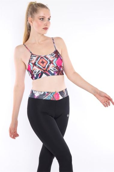 Escetic Siyah Kadın Spor Polyester Normal Bel Büstiyer Takım Fitnes Yoga Bra 0313 - fotoğraf 5