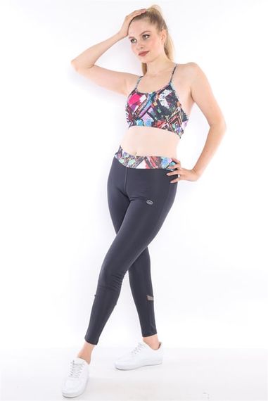 Бюстгальтер та легінси для жінок Escetic, звичайна талія, поліестер, спортивний комплект для фітнесу та йоги, комфортні і стильні - фото 4