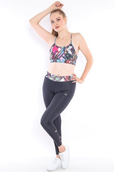 Бюстгальтер та легінси для жінок Escetic, звичайна талія, поліестер, спортивний комплект для фітнесу та йоги, комфортні і стильні - фото 2