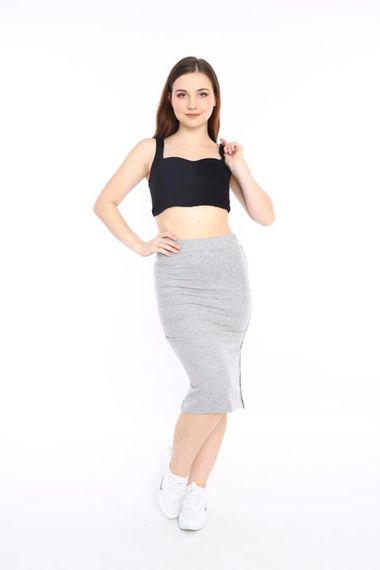 تنورة نسائية Escetic G2 (رمادي فاتح) سوبر 2 خيط فتحة شريطية مفصلة رياضية 0617 - صورة 4