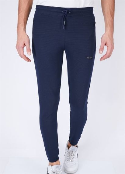 Спортивні штани Escetic чоловічі slimfit, темно-сині, дихаюча тканина, універсальні, 3 кишені на замку, 4 сезони комфорту