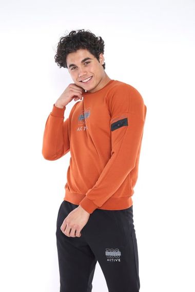 Мужской спортивный комплект Escetic из дышащего хлопка, slimfit, с принтом, без начеса, идеален для активного отдыха и повседневной носки - фото 1