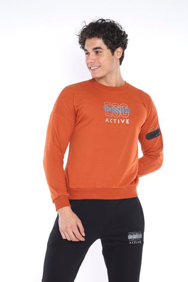 Мужской спортивный комплект Escetic из дышащего хлопка, slimfit, с принтом, без начеса, идеален для активного отдыха и повседневной носки - фото 4