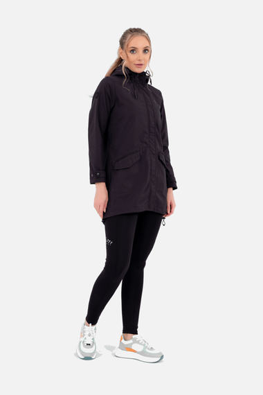 Escetic Koyu Gri Çıkarılabilir Kapüşonlu 2 Cepli Su Ve Rüzgar Geçirmez Kadın Softshell Mont 6331 - fotoğraf 5