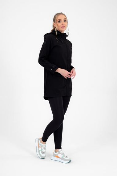 Escetic Black Removable Hooded 2 Pockets Water and Windproof Women's Softshell Coat 6331 - photo 4