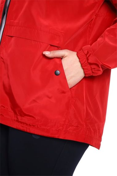 Escetic Claret Red Women's Oversize Windbreaker Fixed Hooded Lined Water Repellent Seasonal Thin Jacket 6575 - photo 5