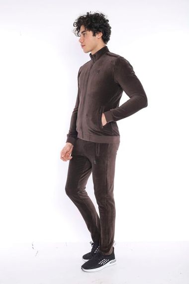 Эскетик мужской спортивный костюм slimfit с 4 карманами из дышащего велюра для четырех сезонов - фото 3