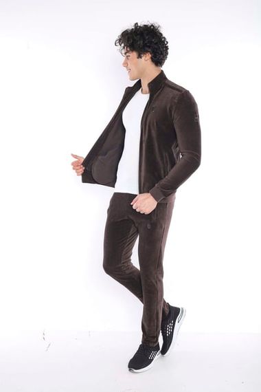 Эскетик мужской спортивный костюм slimfit с 4 карманами из дышащего велюра для четырех сезонов - фото 2