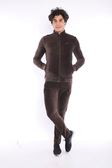 Эскетик мужской спортивный костюм slimfit с 4 карманами из дышащего велюра для четырех сезонов - фото 4