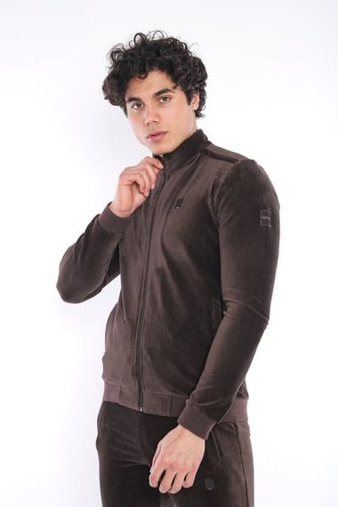 Эскетик мужской спортивный костюм slimfit с 4 карманами из дышащего велюра для четырех сезонов - фото 5