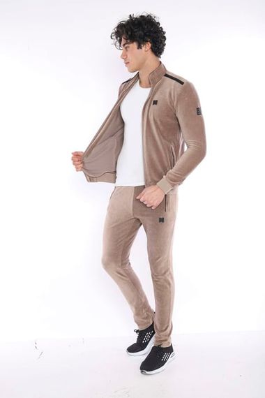 Мужской спортивный костюм Escetic Slimfit из вельвета с 4 карманами для всех сезонов, дышащий, стильный и удобный - фото 4