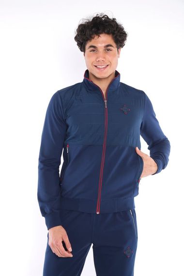 Эскетик Ройал красный мужской спортивный костюм с 4 карманами, удобный стиль, круглый воротник, подходит на все сезоны, размер XL - фото 1