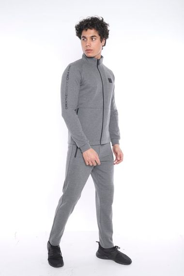 Спортивний костюм Escetic G2 з щільного флісу, slimfit, з високим коміром та принтом, виготовлений з зимової тканини для молоді - фото 2