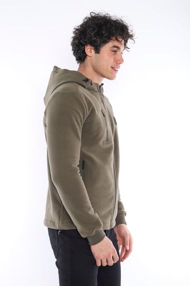 Escetic Khaki Men's Slimfit Thick 3-Pocket Hooded Sports Fleece 6703 - photo 3