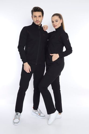 Чорний чоловічий спортивний костюм Slimfit з 4 кишенями, дихаючої трикотажної тканини Escetic - фото 2