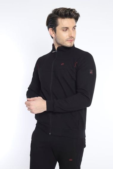 Чорний чоловічий спортивний костюм Slimfit з 4 кишенями, дихаючої трикотажної тканини Escetic - фото 3