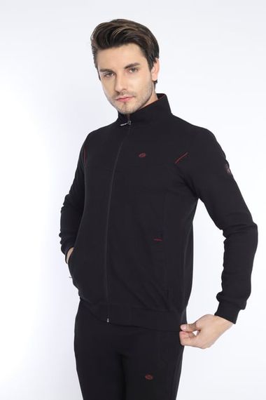 Чорний чоловічий спортивний костюм Slimfit з 4 кишенями, дихаючої трикотажної тканини Escetic - фото 5