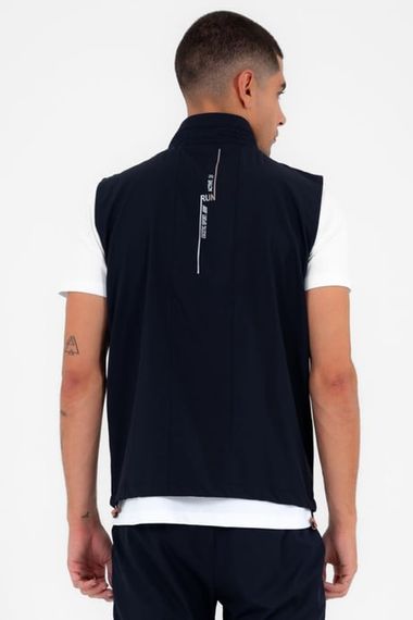 Escetic أزرق كحلي للرجال واقفة الياقة رياضية ليكرا قابلة للتنفس 4 جيوب صيفية Slimfit سترة رياضية مجموعة 6921 - صورة 2