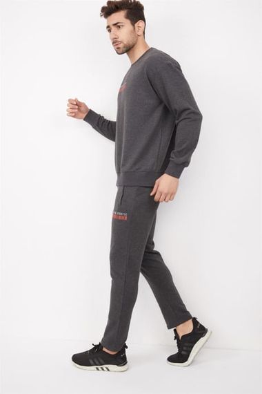 Спортивний oversized світшот для чоловіків Escetic Koy Gri з дихаючого бавовняного матеріалу, 3 петельний, стильний принт A3040 - фото 3