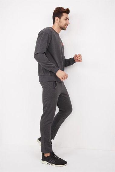 Спортивний oversized світшот для чоловіків Escetic Koy Gri з дихаючого бавовняного матеріалу, 3 петельний, стильний принт A3040 - фото 2